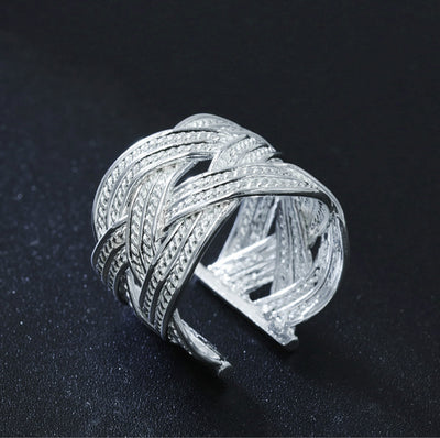 Anillo de Malla Retro Estilo Nacional Grande - Image 5