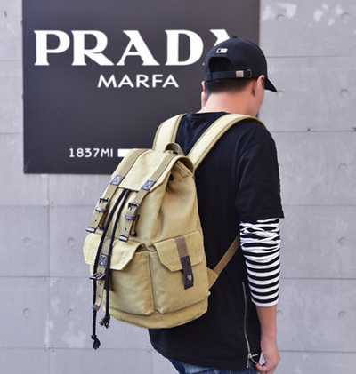 Mochila Retro Canvas Influx - Viajes y Uso Diario Unisex Gran Capacidad - Image 3