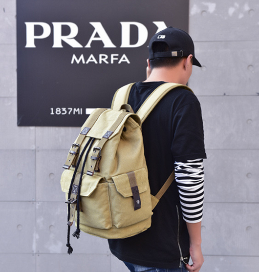 Mochila Retro Canvas Influx - Viajes y Uso Diario Unisex Gran Capacidad - Image 3