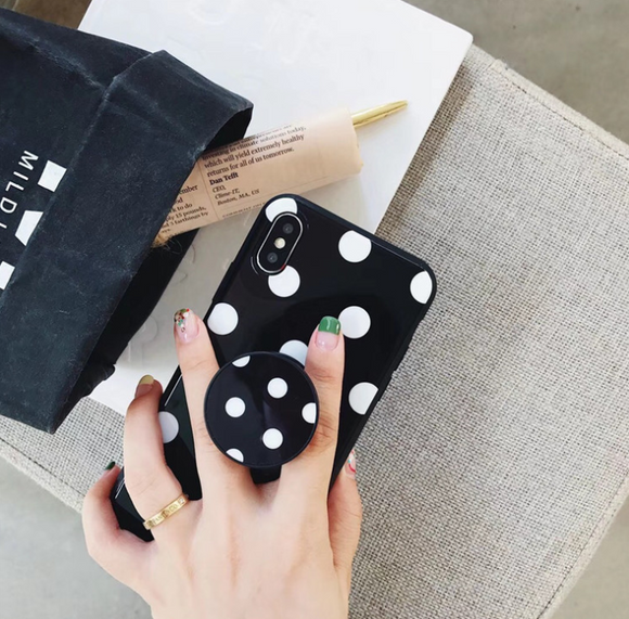Funda iPhone 7 8 Plus con Soporte Giratorio y Diseño Onda Puntillista