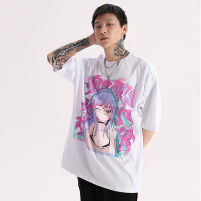 Camiseta de Pareja Cuello Redondo Manga Corta Estilo Urbano - Image 13