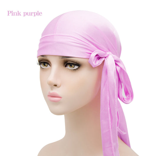 Turbante Pirata de Seda Sintética con Cola Larga - Image 45