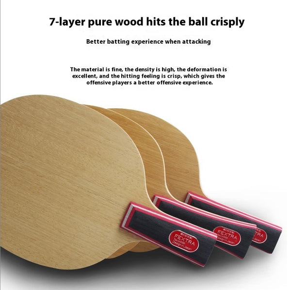 Paleta de Tenis de Mesa Ataque Puro - Base 7 Capas Madera Maciza - Image 3
