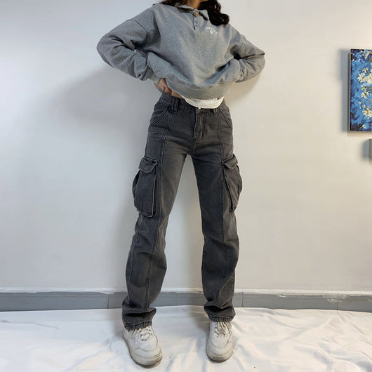 Jeans Casuales Multibolsillos con Efecto Desgastado - Image 15