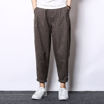 Pantalones Capri Casuales de Algodón y Lino - Image 4