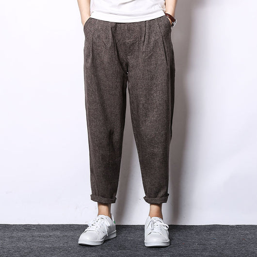 Pantalones Capri Casuales de Algodón y Lino - Image 4