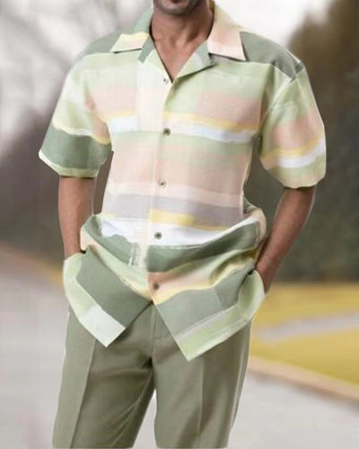 Conjunto de Camisa Casual y Pantalón para Hombre Talla Grande - Image 5