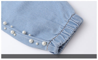 Pantalones Vaqueros Holgados Estilo Coreano con Detalles de Perlas para Niños y Adolescentes - Image 16