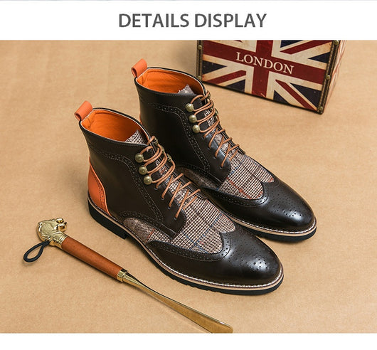 Botas Brogue de Cuero Vintage Estilo Británico para Hombre - Image 11