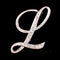 English letter brooch with diamonds L