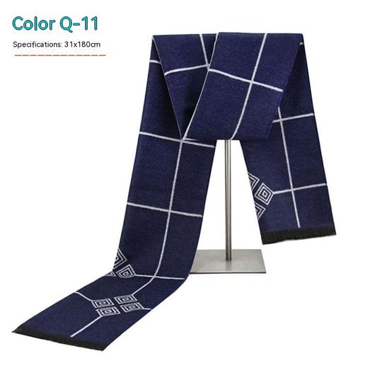 Bufanda de Invierno Rayada en Cashmira Artificial para Hombre - Image 11