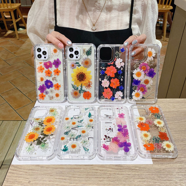 Funda para Teléfono con Flores Pintadas en Resina Epoxi