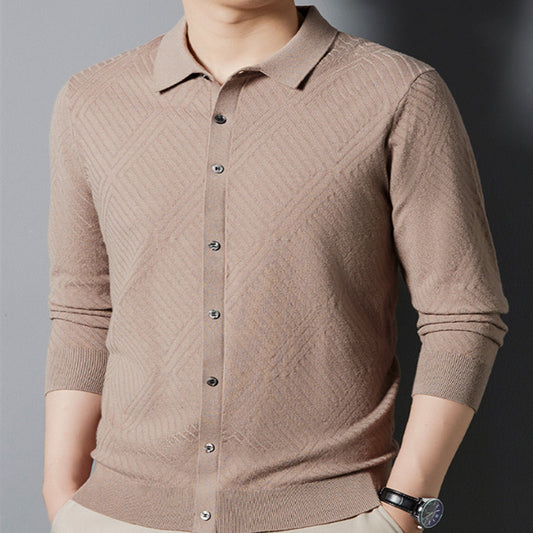 Suéter Urbano de Terciopelo Juan para Hombre - Cuello Alto Liso Otoño