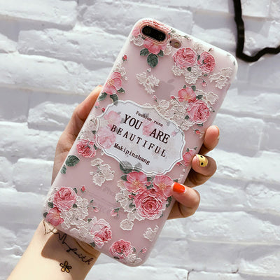 Funda Protectora TPU Blanca Mate con Relieve de Aves y Flores - Image 8