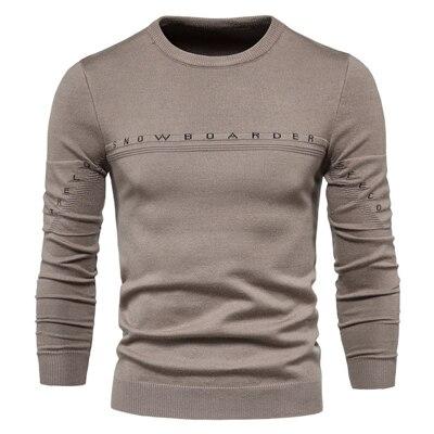 Suéter Tejido para Hombre con Bordado de Letras - Abrigo Base Versátil - Image 13