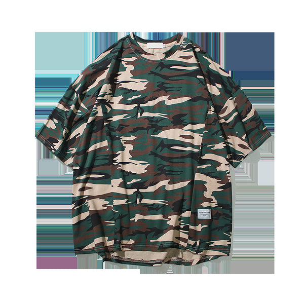 Playera Camuflaje de Manga Corta para Hombre - Estilo Verano