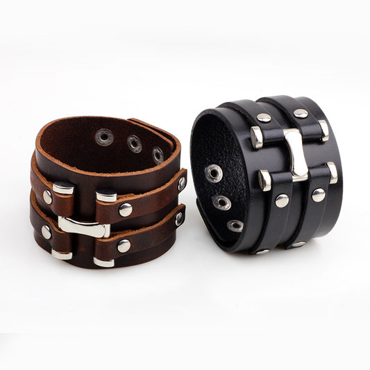 Pulsera de Cuero Punk Retro con Estilo Rebelde - Image 2