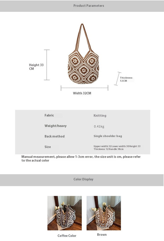 Bolso Tote Tejido a Mano Estilo Étnico Retro de Gran Capacidad - Image 11