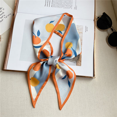 Pañuelo de Seda Estampado con Frutas, Diseño Alargado - Image 7