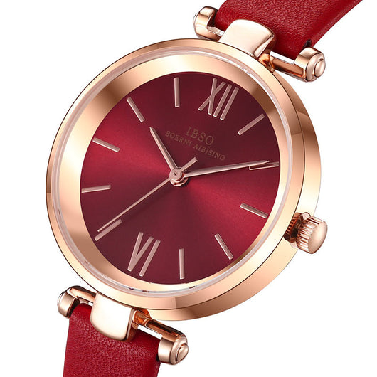 Reloj de Cuarzo Impermeable para Estudiantes - Diseño Minimalista en Cuero - Image 3