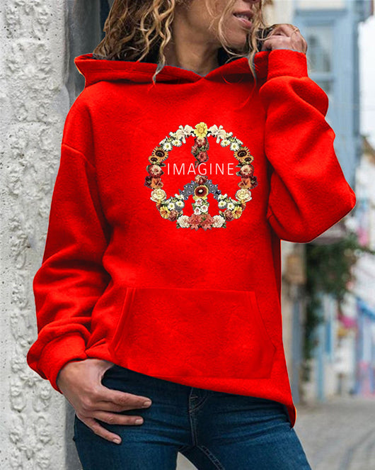 Sudadera con Capucha y Cordón Ajustable de Manga Larga para Mujer - Image 19