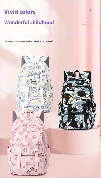 Mochila Escolar Impresa de Gran Capacidad para Estudiantes de Secundaria - Image 11