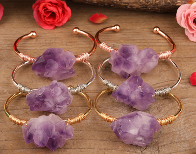 Pulsera de Cuarzo Cristal Amatista Natural para Mujer - Image 3