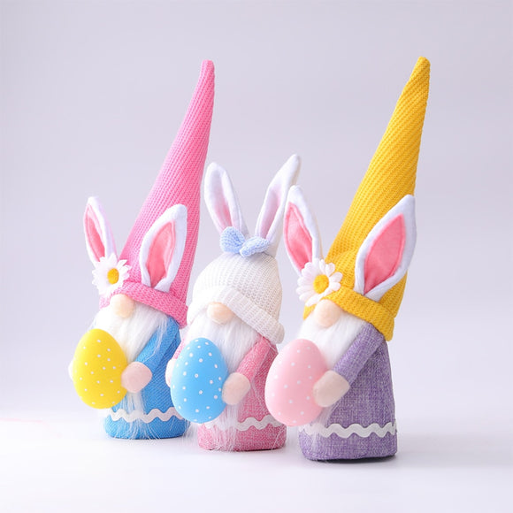 Muñeca Conejita de Pascua con Sombrero Largo Colorido