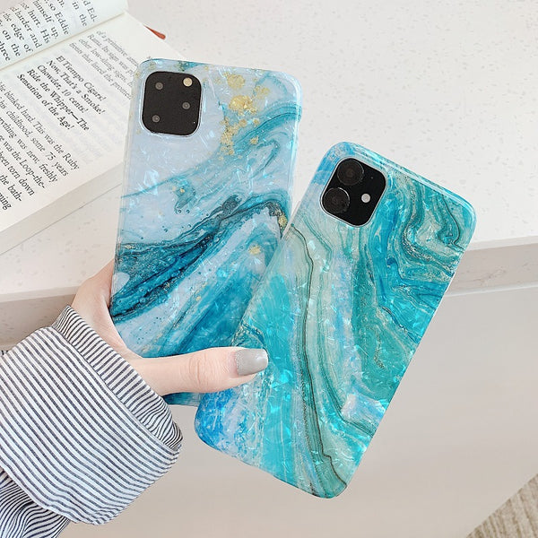 Funda iPhone Mármol Elegante con Logo Personalizado - Protección Suave