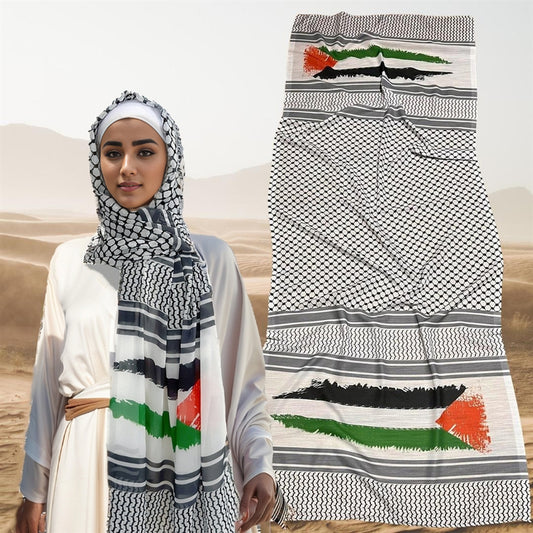 Pañuelo Chiffon Estampado Bandera - Moda Árabe Dubai