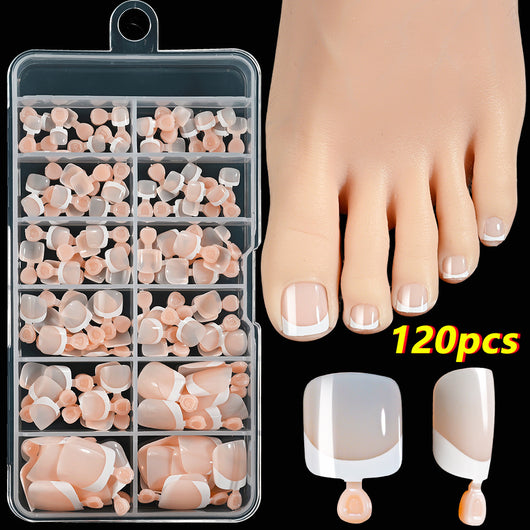 Uñas Postizas Cuadradas Cortas - 120 Piezas Francesas Blanco Premium - Image 6