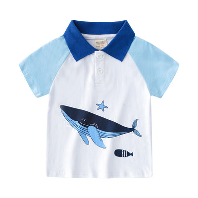 Camiseta Infantil Casual Cuello Solapa Manga Corta Slim - Image 4