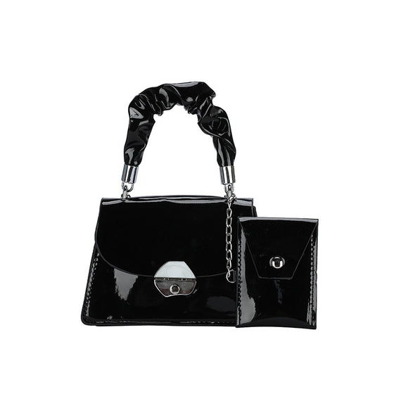 Bolso Bandolera de Cuero Charol Brillante - Diseño Minimalista y Elegante