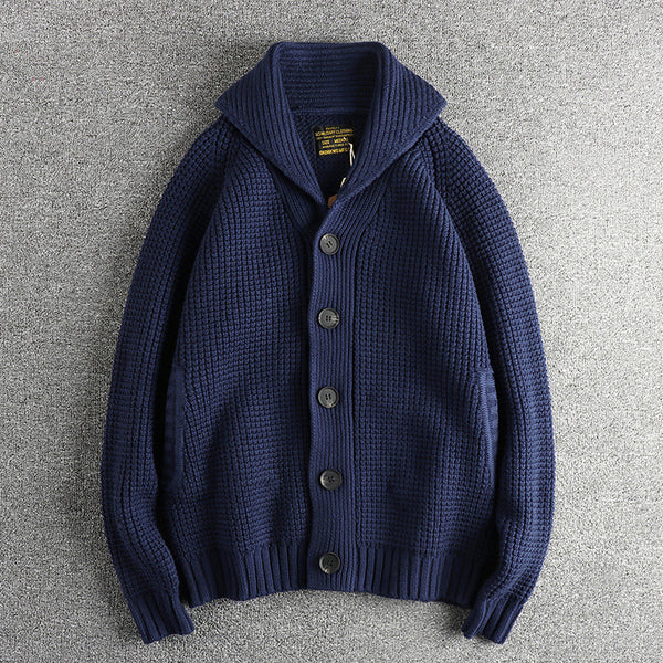 Suéter de Lana Vintage Combinada para Hombre