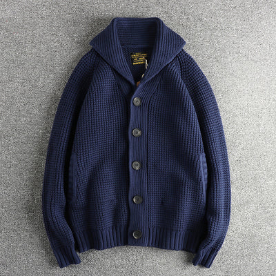 Suéter de Lana Vintage Combinada para Hombre
