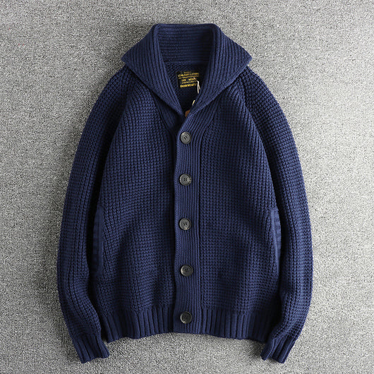 Suéter de Lana Vintage Combinada para Hombre