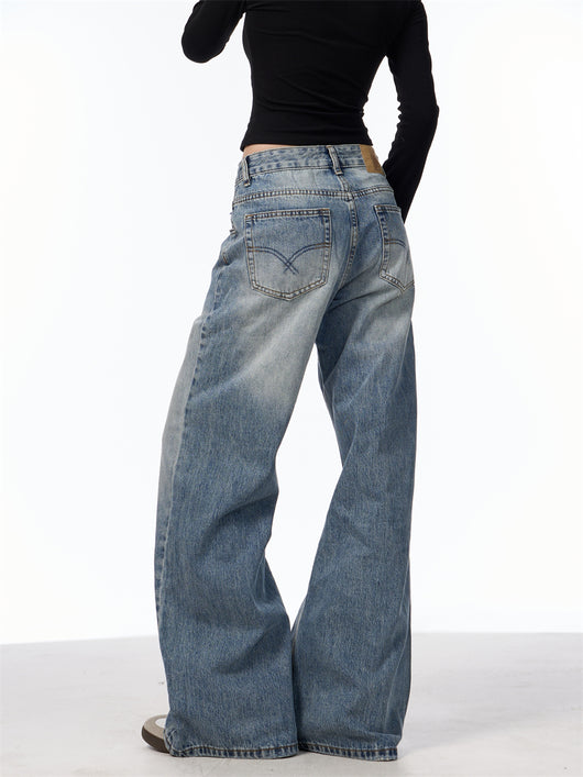 Jeans Vintage Rotos de Cintura Alta para Mujer - Azul Clásico - Image 14