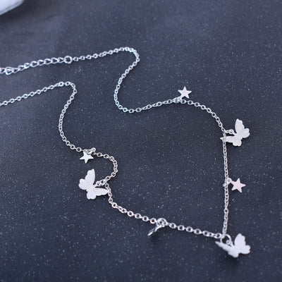 Collar Clavícula con Dije Mariposa de Metal y Borla - Image 13