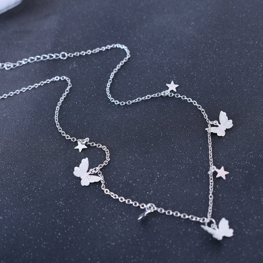 Collar Clavícula con Dije Mariposa de Metal y Borla - Image 13