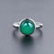 Anillo de Ágata Verde Natural - Diseño Minimalista para Mujer