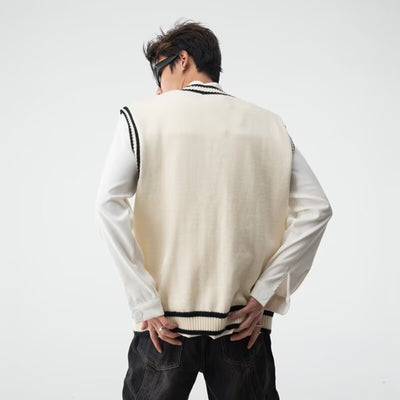 Chaleco Tejido Cuello V Estilo British College - Image 12