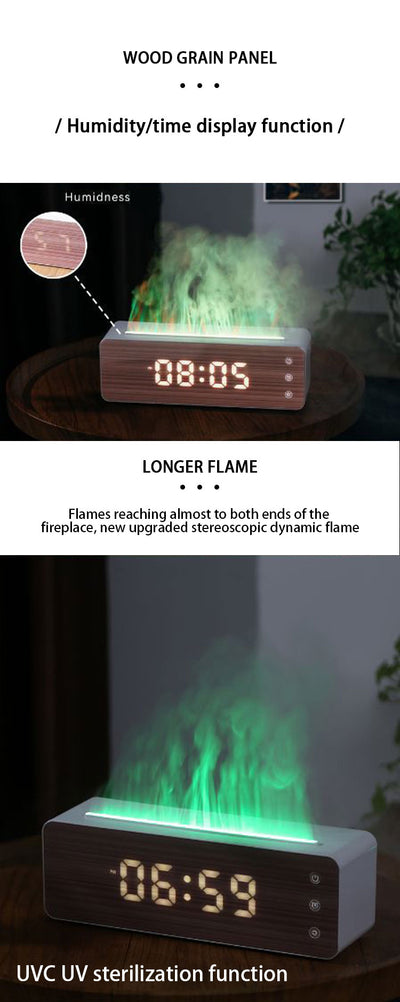Humidificador Aromático con Llama LED y Reloj Digital para Dormitorio - Image 11