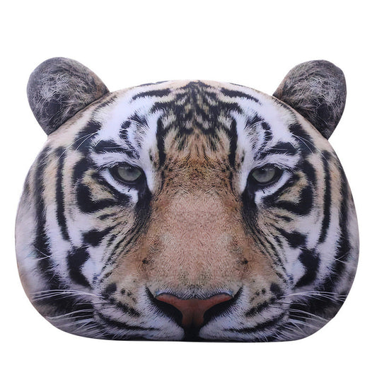 Almohada Cervical con Diseño de Tigre en Felpa Suave