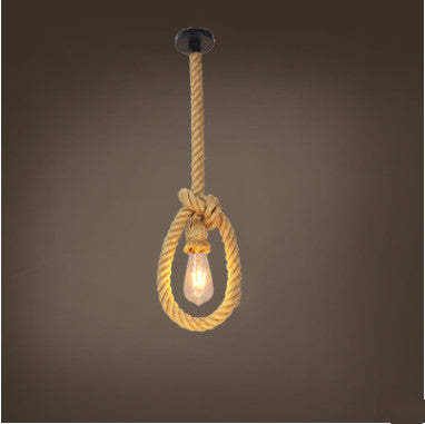 Lámpara Colgante Industrial de Cuerda de Cáñamo - Diseño Retro Loft - Image 7