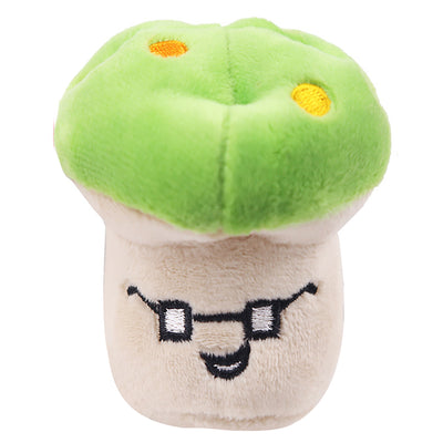 Purple plush eggplant pet toy with a green stem and an embroidered happy face, designed for dogs and cats. - Image 18