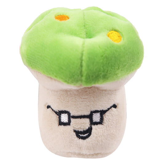 Purple plush eggplant pet toy with a green stem and an embroidered happy face, designed for dogs and cats. - Image 18