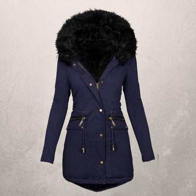 Chaqueta Acolchada de Algodón con Cuello de Lana - Largo Medio - Image 8