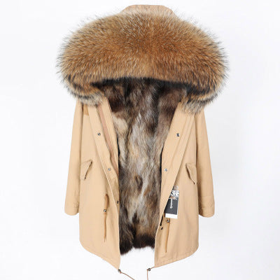 Abrigo Parka con Cuello de Piel de Mapache Oversized - Image 8