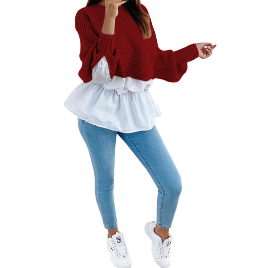Blusa Elegante con Combinación de Colores en la Cintura y Mangas Largas - Image 10
