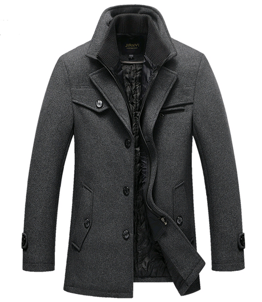 Abrigo Ejecutivo de Invierno para Hombre - Gabardina Gruesa con Doble Cuello - Image 10